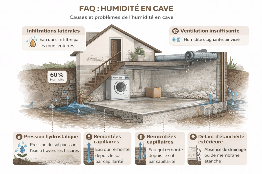 étanchement de cave illustration humidité de la cave