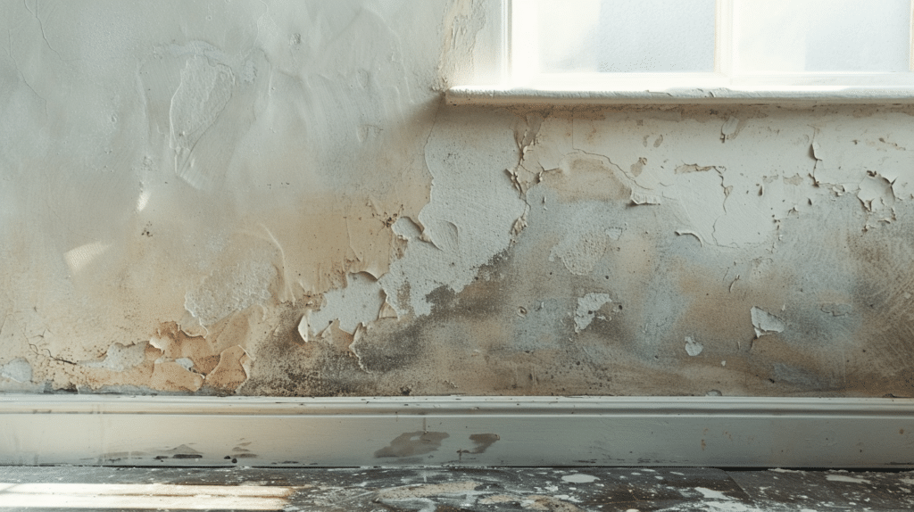 u7545481531 realistic professional photo of rising damp in a 98fca563 f771 495b 8728 584d67bc3d52 2 humidité ascensionnelle